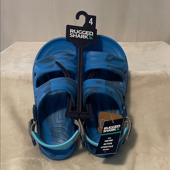 Rugged Shark 🦈 Kids Blue Sandals - Picture 1 of 16